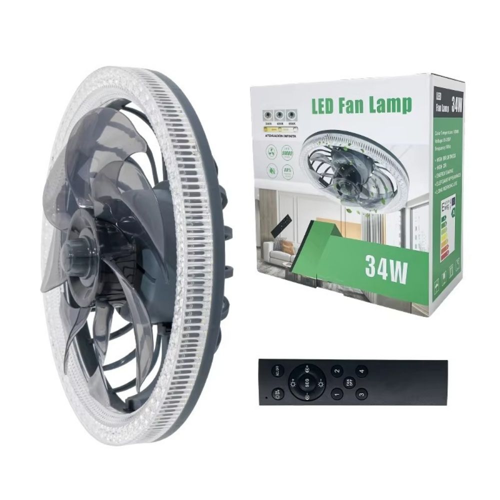 Lampă de Tavan cu Ventilator și Telecomandă