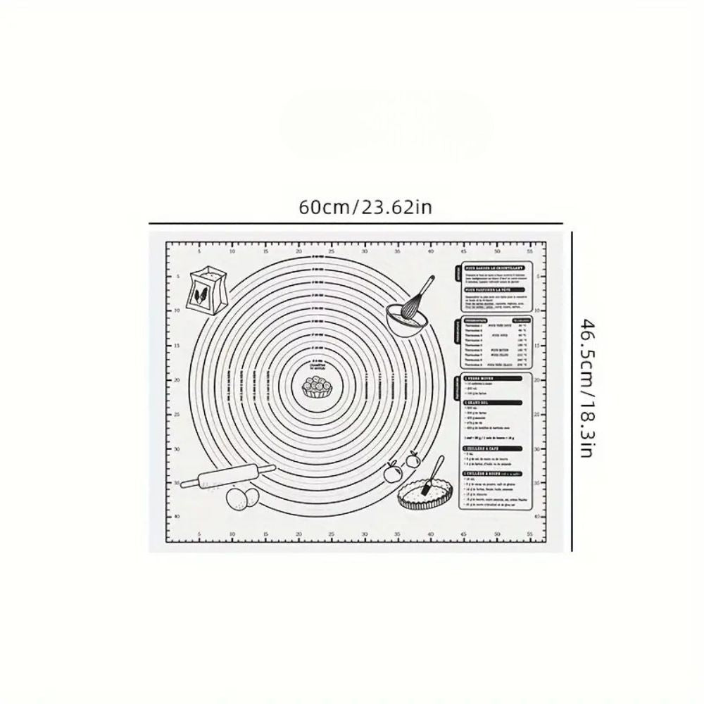Covoraș din silicon antiaderent pentru frământat și întins aluat