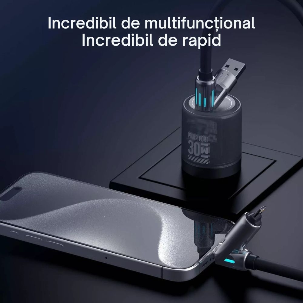 Cablu Universal 4-in-1 Multi USB, TypeC, Lightning, lungime 1.5 m